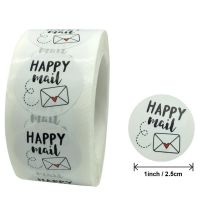 50-500pcs Happy Mail Stickers Scrapbooking1 Inch Round Kraft Stickers Seal Labels Envelope Packaging Labels Stationery Sticker Stickers Labels