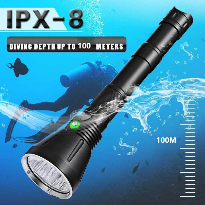 HISWN Diving Flashlight 6000 Lumens Underwater Outdoor Light Scuba 3