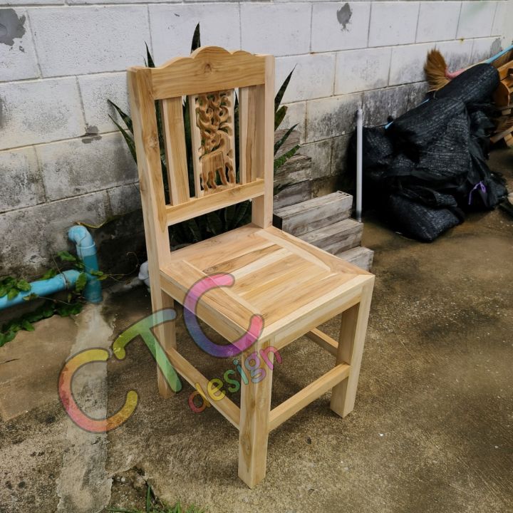พร้อมส่ง-ctc-เก้าอี้โต๊ะอาหารไม้สักฉลุลายกวาง-เก้าอี้ไม้สักแบบมีพนักพิง-เก้าอี้นักเรียนไม้สัก-งานสำเร็จรูปประกอบแล้ว-เก้าอี้ไม้สัก-งานดิบ