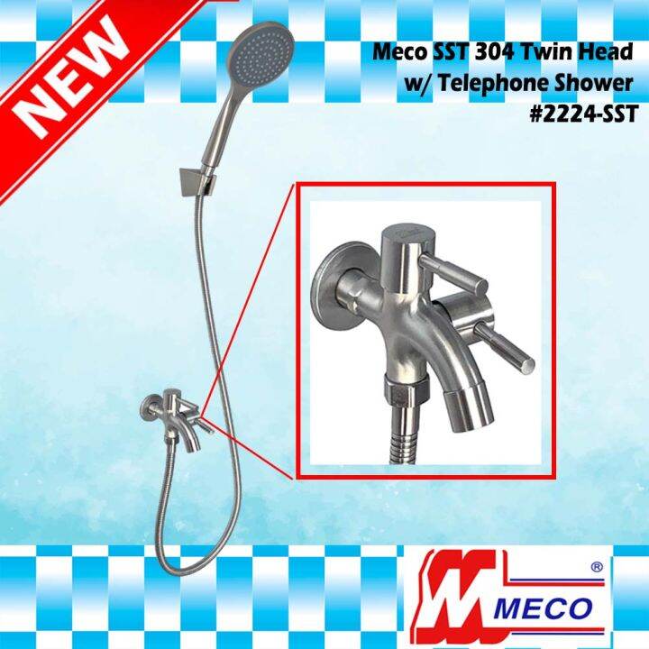 Meco Sst Twin Head Faucet W Telephone Shower And Holder Sst Lazada Ph