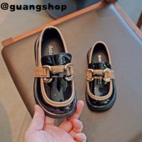 guangshop Shining Girls รองเท้าหนังแบน Slip-On สไตล์น่ารัก Soft Sole รองเท้าเด็ก Anti-Slippery 3-18ปี T22N07CC-64