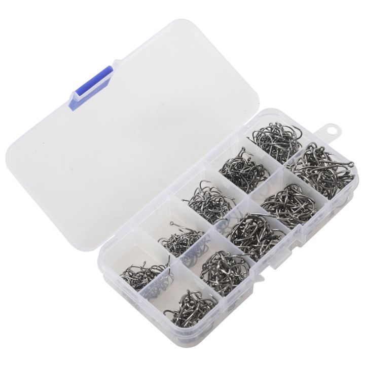 500pcs-fish-jig-hooks-with-hole-fishing-tackle-box-10-sizes-carbon-steel