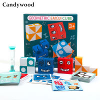 Kids Wooden Toys Face Change Puzzle Geometric shape 3D Puzzle Childrens Early Educational Toys Parent-child Table Game Toys