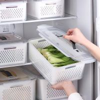 Fridge Organizer Refrigerator Storage Box Fresh Vegetable Fruit Boxes Drain Basket Storage Containers Pantry Kitchen Organizer Tool Storage Shelving