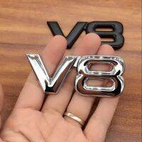 3D โลหะอัลลอย V8โลโก้เครื่องยนต์,ใหม่ X แผ่นลอกตกแต่งรถด้านหลังลำต้นโครเมี่ยมปีกข้างสติ๊กเกอร์โลโก้แต่งรถ