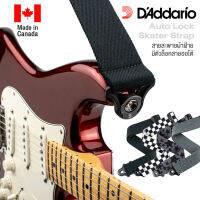 DAddario® Auto Lock Skater Guitar Strap สายสะพายกีตาร์ แบบผ้าฝ้าย ระบบล็อคหัวหมุดอัตโนมัติ กว้าง 2 นิ้ว ยาว 30"-55" ** Made in Canada **