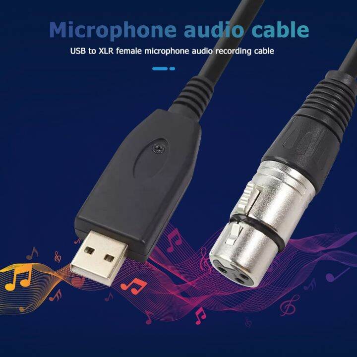 Adapter Splitter Audio Cable USB Microphone Cable USB Male to 3Pin XLR