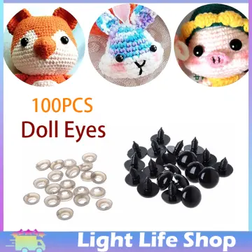 Amigurumi 100pcs Safety Eyes Plastic Animal Eyes Plush Black with