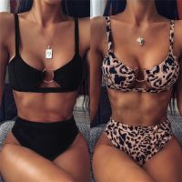 hotx 【cw】 Swimsuit Waist  Leg for Bathing Snake Print Swimwear 2021 Bikinis Set