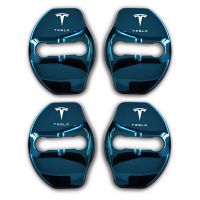 สติกเกอร์ติดฝาปิดช่องประตูรถยนต์4ชิ้น/เซ็ตตราสัญลักษณ์สำหรับ Tesla Logo 2017-2019รุ่น3 2019โมเดล X อุปกรณ์เสริม