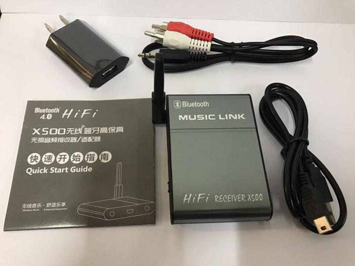 ของแท้-100-อุปกรณ์รับสัญญาณบลูทูธ-x500-bluetooth-wireless-audio-receiver-sound-receptor-bluetooth-4-0-stereo-music-link-audio-receiver-adapter-for-phone-tablet-pc-bluetooth-4-0-lossless-x500-music-lin