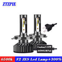 Ztzpie F2 6500K 26000LM 9005 HB3 H1 H4 LED ไฟหน้า H7 H11 9006 HB4 9004 H27 130W CANbus LED หลอดไฟ zes ชิปรถหมอก