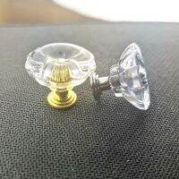 ℡ 10Pcs Acrylic Crystal Knobs Cupboard Drawer Pull Handle Door Knob Diamond Shape Cabinet Knob Home Furniture Accessory