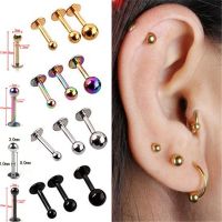 【LZ】❁❀✵  Aço inoxidável cirúrgico Tragus Helix Bar Bola Labret Lip Cartilagem Top Upper Ear Studs Body Piercing Jóias 5Pcs