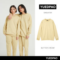 Yuedpao ยอดขาย No.1 รับประกันไม่ย้วย 2 ปี sweater  เสื้อยืดเปล่า เสื้อยืดสีพื้น เสื้อยืด Sweater Butter cream