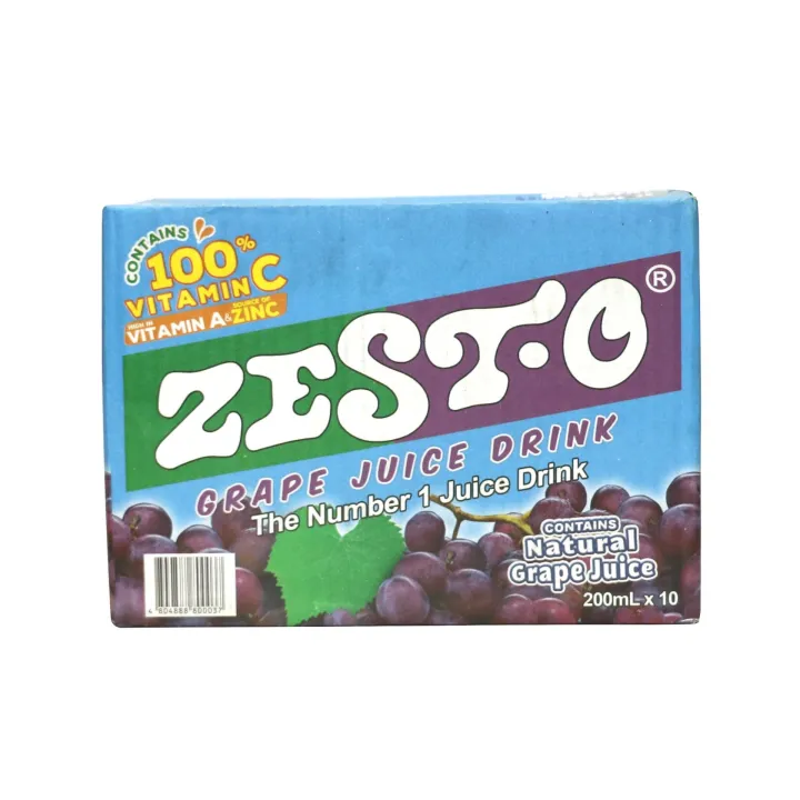 Zesto Grape Juice Drink 200mlx10 1's 800037x Lazada PH