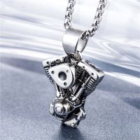 Gothic Titanium Steel Motorcycle Engine Engine Pendant Necklace Punk Hip Hop Personality Unique Design Necklace Jewelry Gift2023