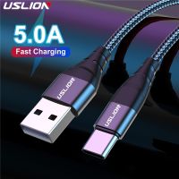 ﹍☜ USLION 5A USB C Cable Type C Cable For Samsung S21 Xiaomi Mobile Phone Fast Charging Type-C Fast Quick Charger For mi 11 ipad