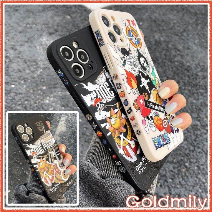 วันพีชลูฟี่-เคสไอโฟนลายแถบข้าง-เคสโทรศัพท์มือถือกกี้เม้าส์ขอบเหลี่ยม-สำหรับ-iphone-14-pro-max-xr-7-8-plus-13-pro-max-11-12-pro-max-xs-13-mini-7plus-one-piece-case