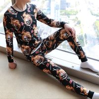 HOT★Mens Fashion Warm Shirt+Pants Long Johns Sets Clothes Cotton Tight Legging Underwear Thicken Pajama Comfortable Sleepwear