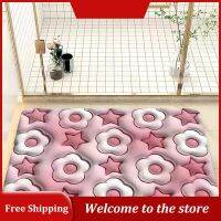 Non-slip Bath Mat Quick-drying Smooth Trimming And Curly Storage Anti-slip Bath Mat Absorbs Water Quickly Shower Carpet Floret