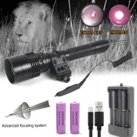 850NM 940NM wire-controlled tactical Zoom infrared night vision device fill light lighting strong light long-range flashlight Rechargeable  Flashlight