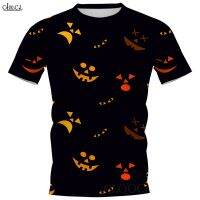 （Hot selling adult and child sizes in 2023）Fashion Short Sleeve Halloween Cute Pumpkin Expression Trend Comfortable Loose Short Sleeve Round Neck T-Shirt Top（Contact Laitu Customization）