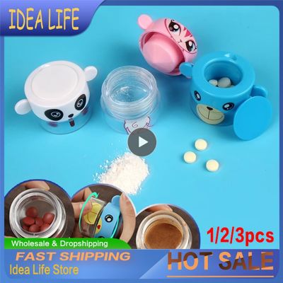 Plastic Cartoon Medicine Cutter Portable Drug Dividing Box Medicine Pill Pulverizer Cute Medicine Splitter Drug Powder Crusher Medicine  First Aid Sto