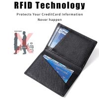 Genuine Leather Bi-fold Card Holder Business Ultra-thin   Business Credit Case Anti-theft Scan Unisex бумажник Card Holders