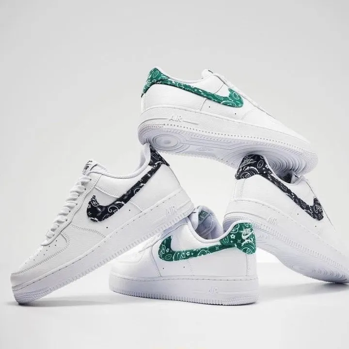 green and black air force ones