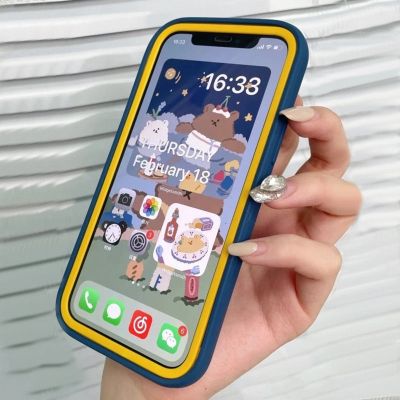 3 1 เคสโทรศัพท์ไอโฟน เคสประกบสีพื้นมาใหม่ iPhone 14 12 13 ซิลิโคนเหลวนุ่ม เคส 7 8 2020