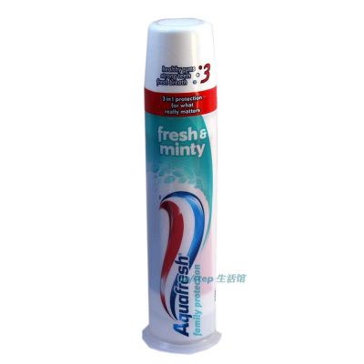 (Good product) ⚡️AA British Aquafresh Home Care Fresh Mint Press Toothpaste 100ml Imported