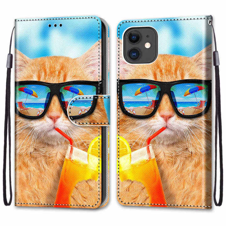 เคสโทรศัพท์แบบฝาพับหนังสำหรับ-a10กาแลคซี-samsung-a20-a30-a40-a50-a70-a20e-a30s-สิงโตแมวกระเป๋าสตางค์ลายภาพวาดฝาปิดมีช่องใส่บัตร-carterfa