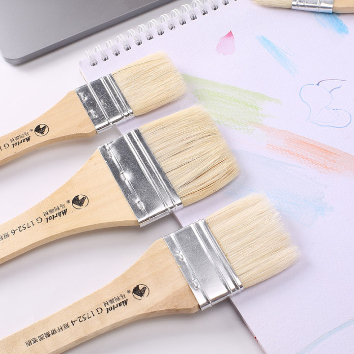 maries-g1752-bristle-brush-flat-head-short-stem-bristle-oil-painting-acrylic-painting-brush-drawing-artist-paint-tools