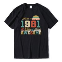 graphic men t Shirt Made in 1981 Awesome 40th Birthday Gift Mens Shirt 100 cotton tee tops oversized sport streetwear New