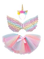 unicorn tutu skirt for girl Baby Girls birthday party Tulle Skirts Set Children Christmas Halloween Costumes with Wings