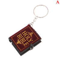 UNI New Special Mini Holy Bible Keychain English Religious Miniature Paper Keyring ตกแต่งคริสต์มาส