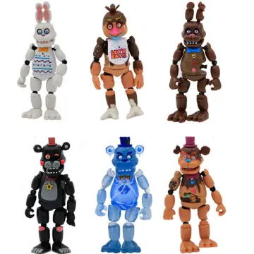 6pcs/set FNAF Midnight Toy Bear Nightmare Game Fazbear Foxy Chica Puppet  Figurine Anime Doll Action Figure Model Collection