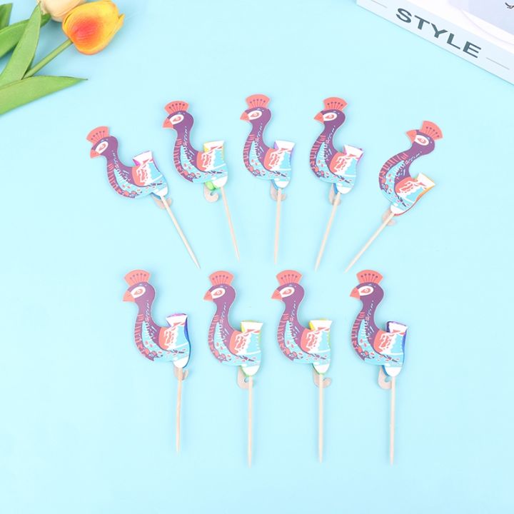 50pcs-creative-cocktail-toppers-decorative-fruit-toothpicks-peacock-cocktail-decoration-fruit-stick-party-diy-home-supplies