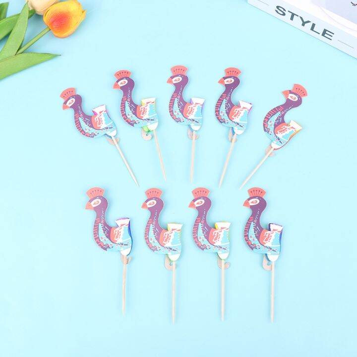 50pcs-creative-cocktail-toppers-decorative-fruit-toothpicks-peacock-cocktail-decoration-fruit-stick-party-diy-home-supplies