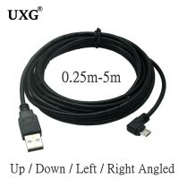 Up Down Left Right Angled 90 Degree USB Micro USB Male to USB male Data Charge connector Cable 25cm 50cm for Tablet 5ft 1m 3M 5M Wires  Leads Adapters