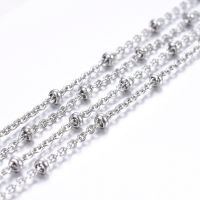 1m 3.28 Feet 304 Stainless Steel Cable Chains Satellite Chains Decorative Chains Rondelle Beads Soldered Stainless Steel Color 2.5x2x0.5mm