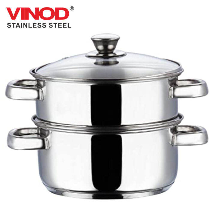 Vinod 20cm 2 Tier Steamer With Glass Lid 