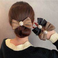 FFGV หรูหรา ใหญ่ ไข่มุก ยางยืด จุดคลื่น โบว์ผูกผม Scrunchies สไตล์เกาหลี แหวนผมผู้หญิง ผ้า