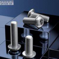 5pcs / lot UNC Thread 1/4 quot; 20 5/16 quot; 18 Button Head Allen Bolts Hex Socket Screws A2 304 Stainless Steel