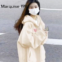 Marquise1997 เสื้อกันนหนาว เสื้อฮู้ด เสื้อกันหนาว ผญ เสื้อแจ็คเก็ตมีฮู้ดทรงหลวมใส่สบายทันสมัย WWY2390XOJ 37Z230914