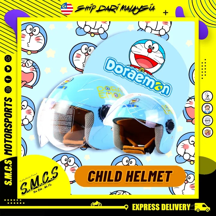 DORAEMON CHILDREN KID HELMET TOPI KELEDAR KANAKKANAK 儿童头盔 HELMET BUDAK