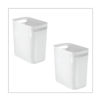 2PCS Plastic Trash Can Wastebasket Recycle Bin for Bathroom, Bedroom, Kitchen, Home Office
