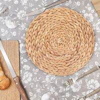 Kitchen Accessories Round Quality Wicker Table Place Mats Water Hyacinth Placemat 25cm 6 Pack Garden Picnic Placemat