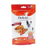 DOG_ขนมสุนัข Delicio เดลิซิโอ ออริจินอล   ขนาด 70 กรัม รสบาร์บีคิว ,นม ,ตับ ,ผัก (แพค 1 ถุง) ขนมหมา  ขนมสัตว์เลี้ยง